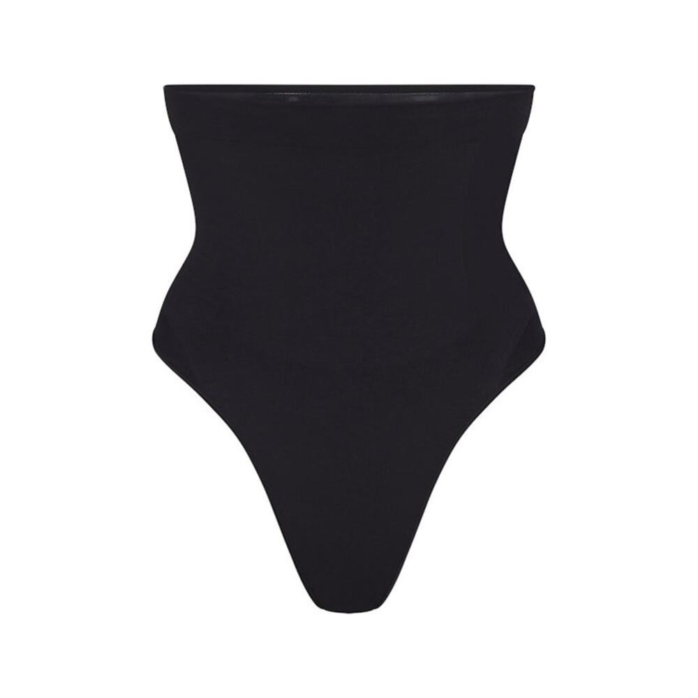SKIMS SEAMLESS SCULPT High Waist Thong - Onyx Size L NWT #1979